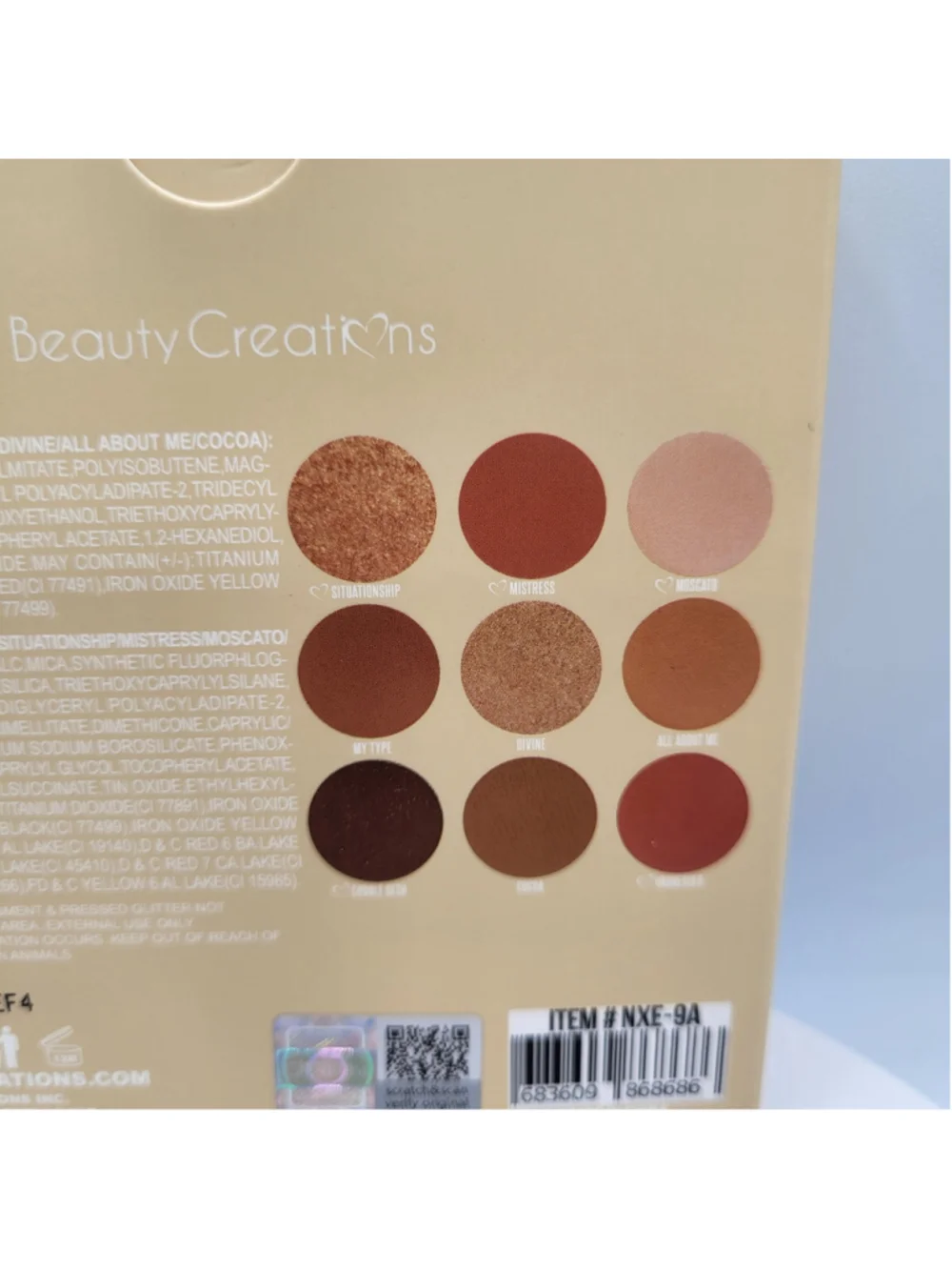 Women's Beauty Creations Nude X Mini Shadow Palette 